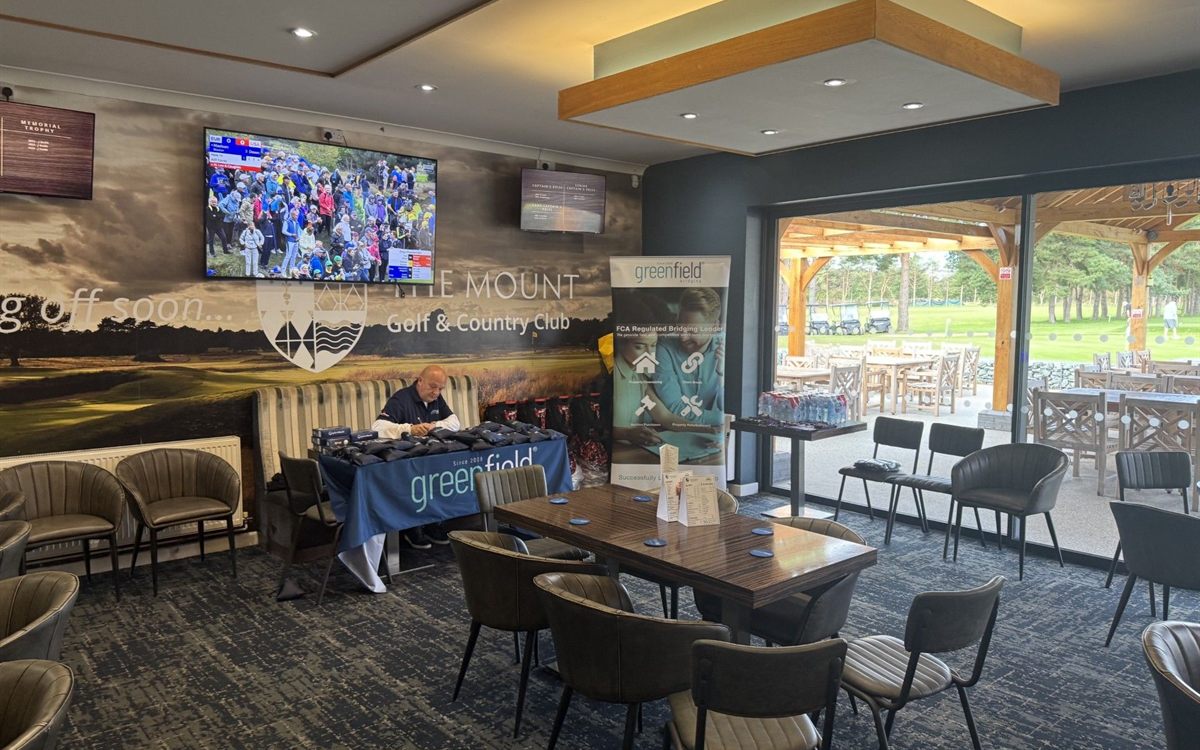 The Greenfield Bridging table set up in the clubhouse at The Mount